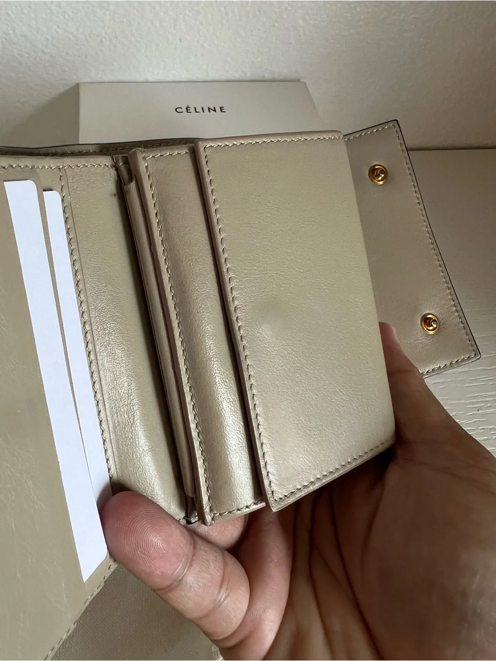 Celine Black Pebbled Leather Compact Wallet - Picture 13 of 13
